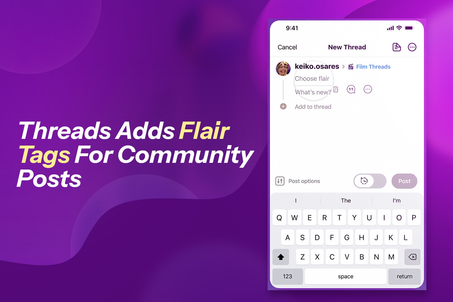 Threads adds flair tags for community posts