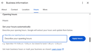 Google Business Profiles Tests Set Your Hours Automatically